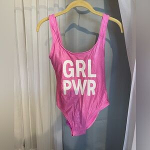 No Boundaries Pink GRL PWR Bodysuit